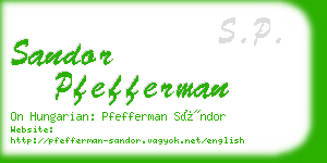 sandor pfefferman business card